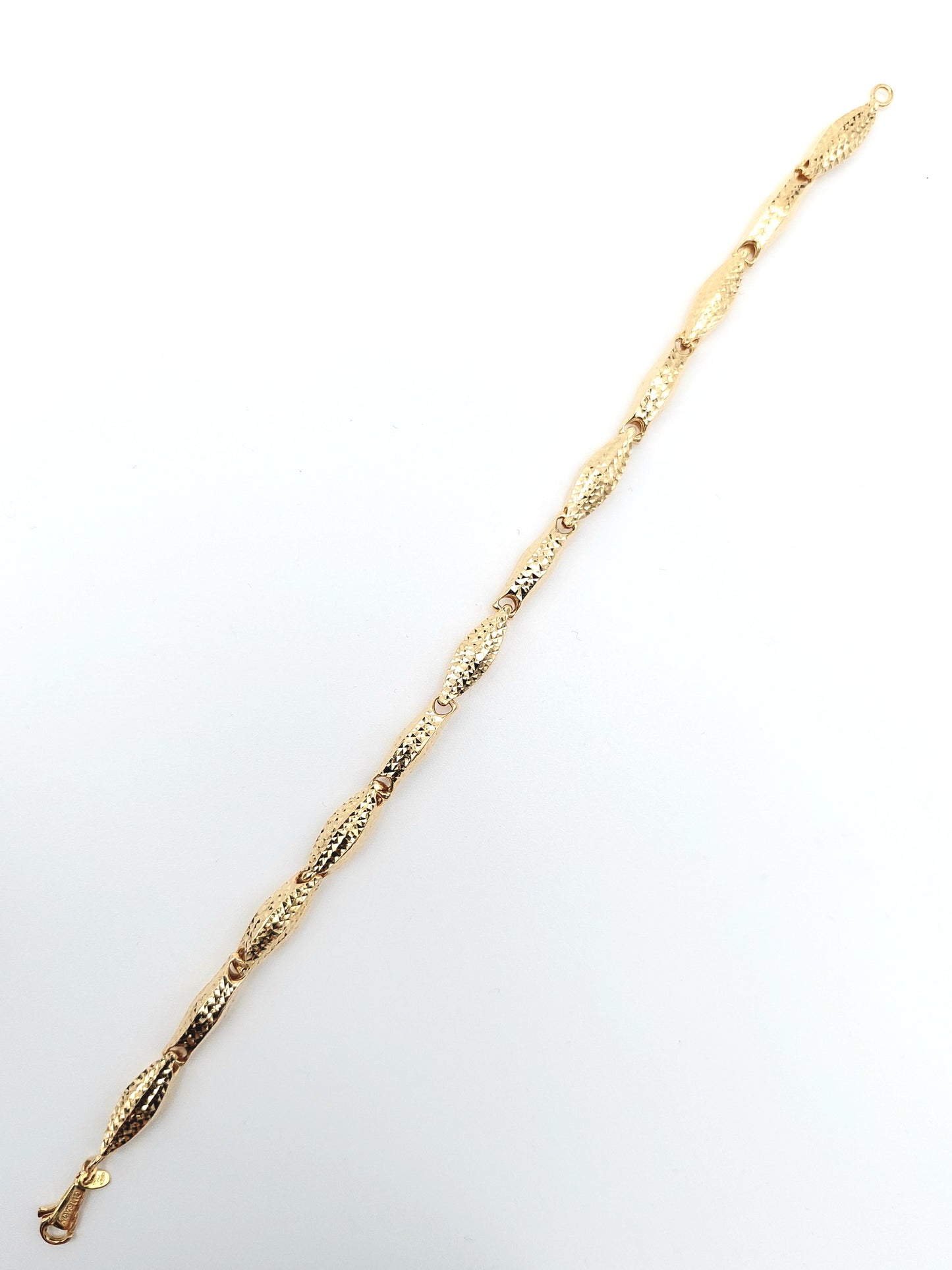Bracciale da donna in oro 18 KT finitura diamantata,cm 21.BR-D-ORO024.