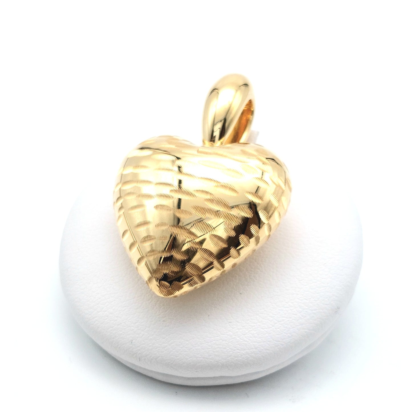 Ciondolo elettroformato a cuore in oro giallo 18 KT.CIO-ORO012.