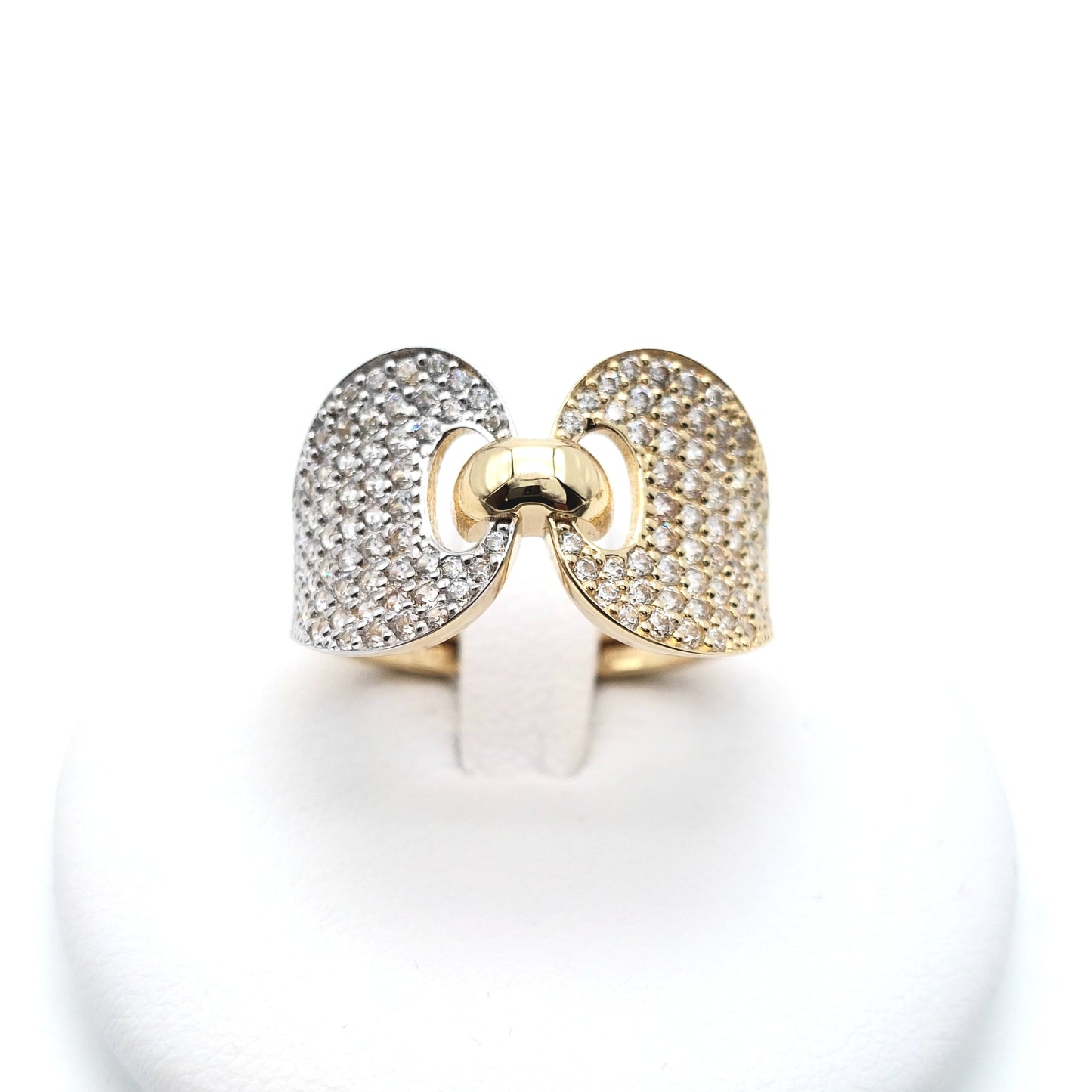 Anello fantasia in oro giallo e bianco 18 KT. AN-ORO104.