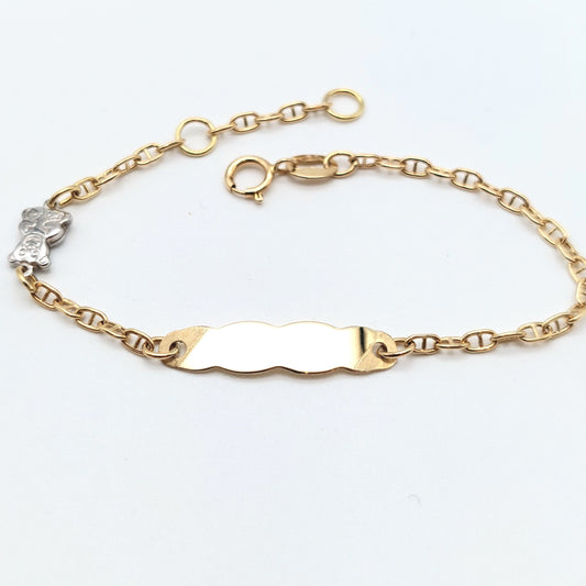 Bracciale baby in oro giallo e bianco 18 kt. BR-B-ORO009.