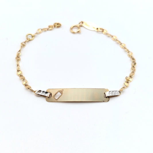 Bracciale baby in oro giallo e bianco 18 kt. BR-B-ORO013.