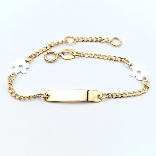 Bracciale baby in oro giallo e bianco 18 kt. BR-B-ORO015.