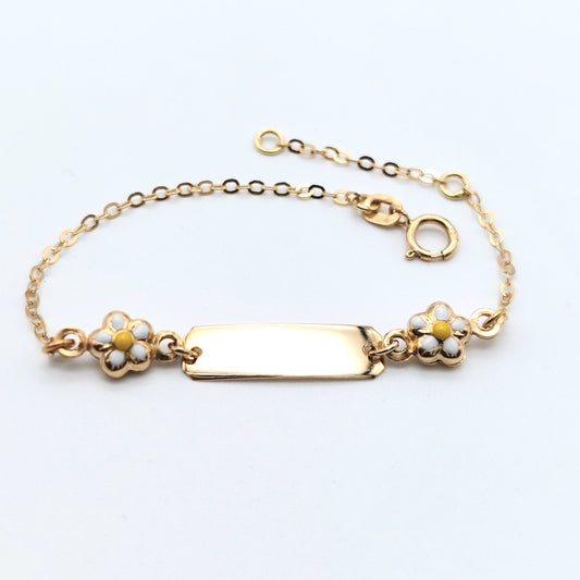 Bracciale baby in oro giallo 18 kt smaltato. BR-B-ORO016.