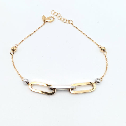 Bracciale bicolore in oro 18 kt. BR-D-ORO002.