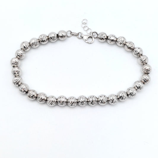 Bracciale a sfere diamantate in oro bianco 18 kt. BR-D-ORO006.