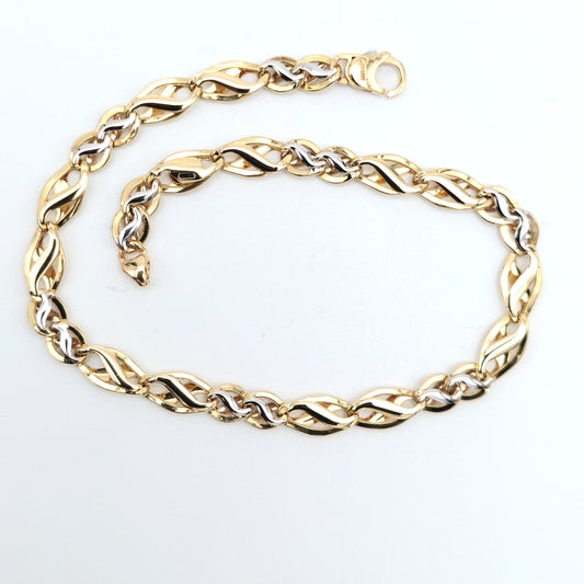 Bracciale da uomo in oro giallo e bianco 18 kt. BR-U-ORO008.