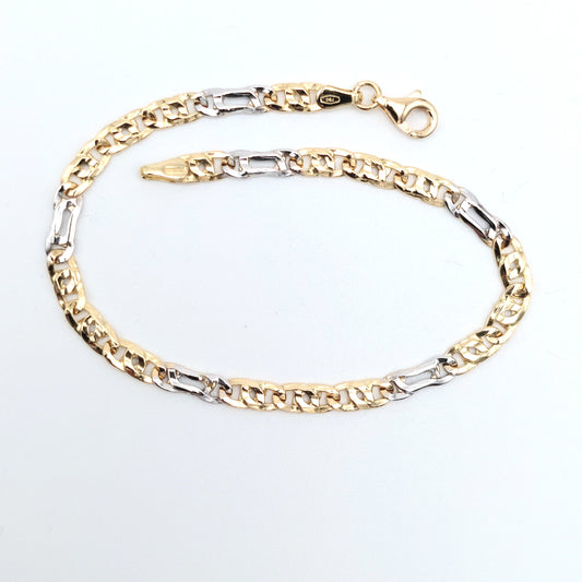 Bracciale da uomo in oro giallo e bianco 18 kt. BR-U-ORO006.