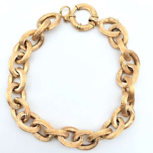 Bracciale a catena da Donna, diamantato a mano, in oro giallo 18 kt. BR-D-ORO016.